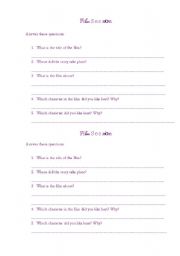 English worksheet: Film session questions