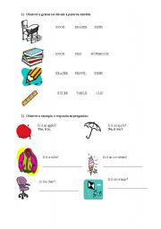 English worksheet: Classroom objects