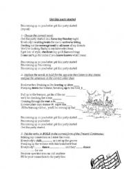 English Worksheet: Get this party started! By Pink