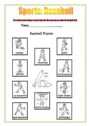 English Worksheet: Sports: Baseball