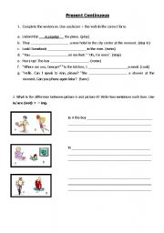 English worksheet: Present Continuous