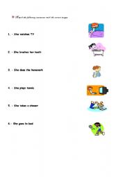 English Worksheet: Daily routines