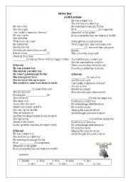 English worksheet: Song Skater Boy