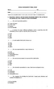 English Worksheet: world geography 