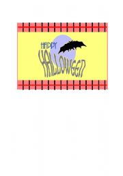 English Worksheet: halloween flash cards