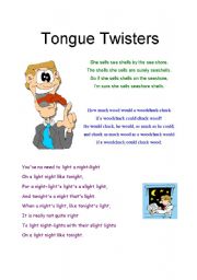 English Worksheet: Tongue Twisters