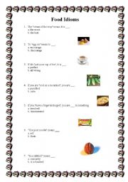 English Worksheet: Food Idioms