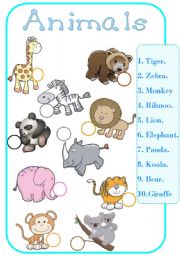 English Worksheet: wilde animals