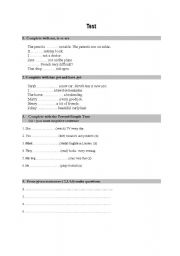English Worksheet: Revision Test