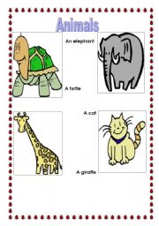 English worksheet: animals