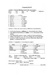 English Worksheet: compartive Part02