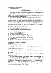 English worksheet: solar system test