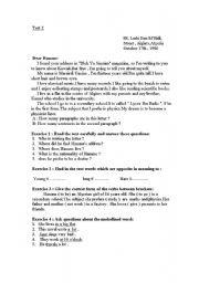 English worksheet: a letter