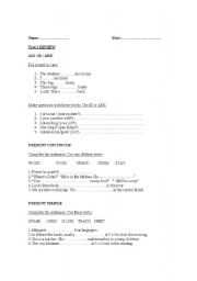 English Worksheet: Review- Test