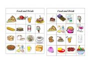 English Worksheet: Bingo Food and Drink ( 1 of 8 )