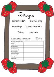 English Worksheet: Shops worksheet