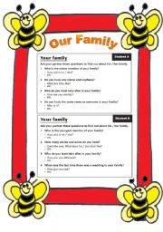 English Worksheet: Our family