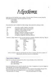 English worksheet: Adjectives