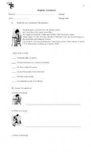 English worksheet: present continuous