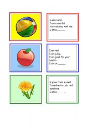 English Worksheet: Vocabulary Cards - Riddles