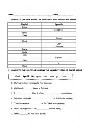 English worksheet: Worksheet simple present - past simple