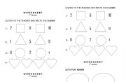 English worksheet: numbers