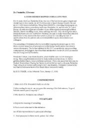 English Worksheet: Dr. Fernndez, I presume