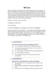 English Worksheet: Bill Gates