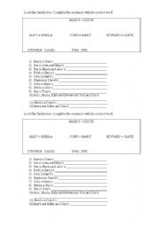 English Worksheet: Family tree