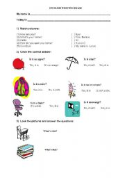 English Worksheet: Objects and Verb to be