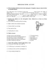 English Worksheet: Simple Past