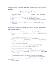 English worksheet: Present perfect