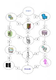 English Worksheet: Furniture board game