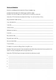 English Worksheet: Similes and Metaphors