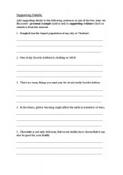 English worksheet: Supporting Details