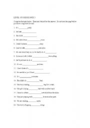 English worksheet: GRAMMAR  EXERCISES