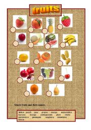 English Worksheet: Fruits