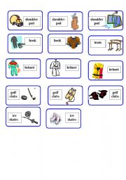 English Worksheet: Sport Equipment Domino ( 2 o f 4 )