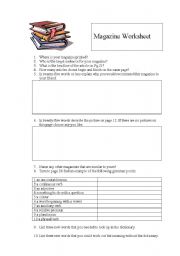 English Worksheet: Magazine Worksheet