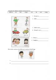 English Worksheet: Adjective writing practice elementary