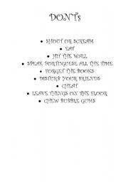 Dont´s for classroom management