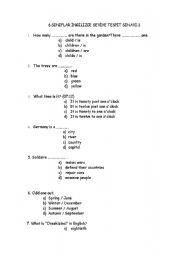 English Worksheet: 6th grade examination