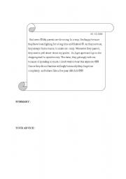 English Worksheet: what is your advice ? 