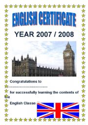 English Worksheet: Certificate