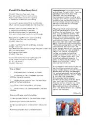 English Worksheet: Beach Boys - Wouldnt it be nice