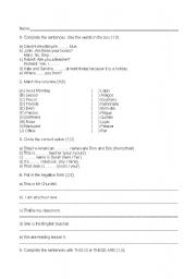 English Worksheet: Verb to be