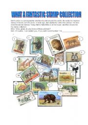 English Worksheet: WHAT A FANTASTIC STAMP COLLECTION