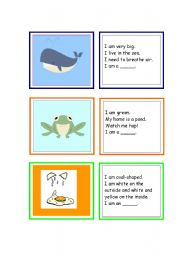 English Worksheet: Vocabulary Cards - Riddles