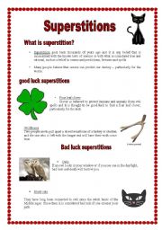 English Worksheet: Superstitions (26.08.08)