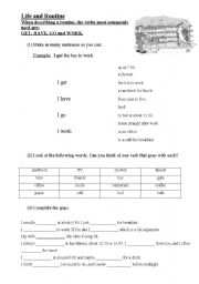 English worksheet: Life and Routine